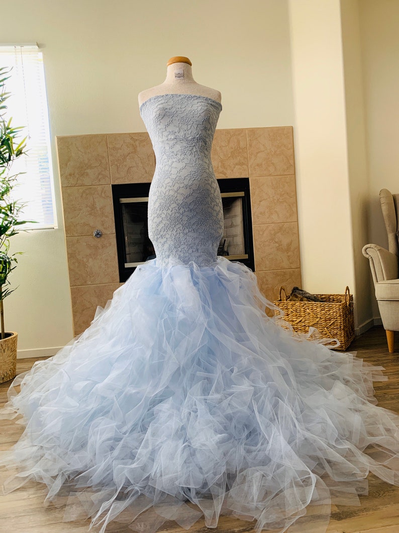 Maternity dressTulle Maternity Gownmermaid Maternity DressMaternity photo shoot dressBaby shower dressfitted maternitylight blue