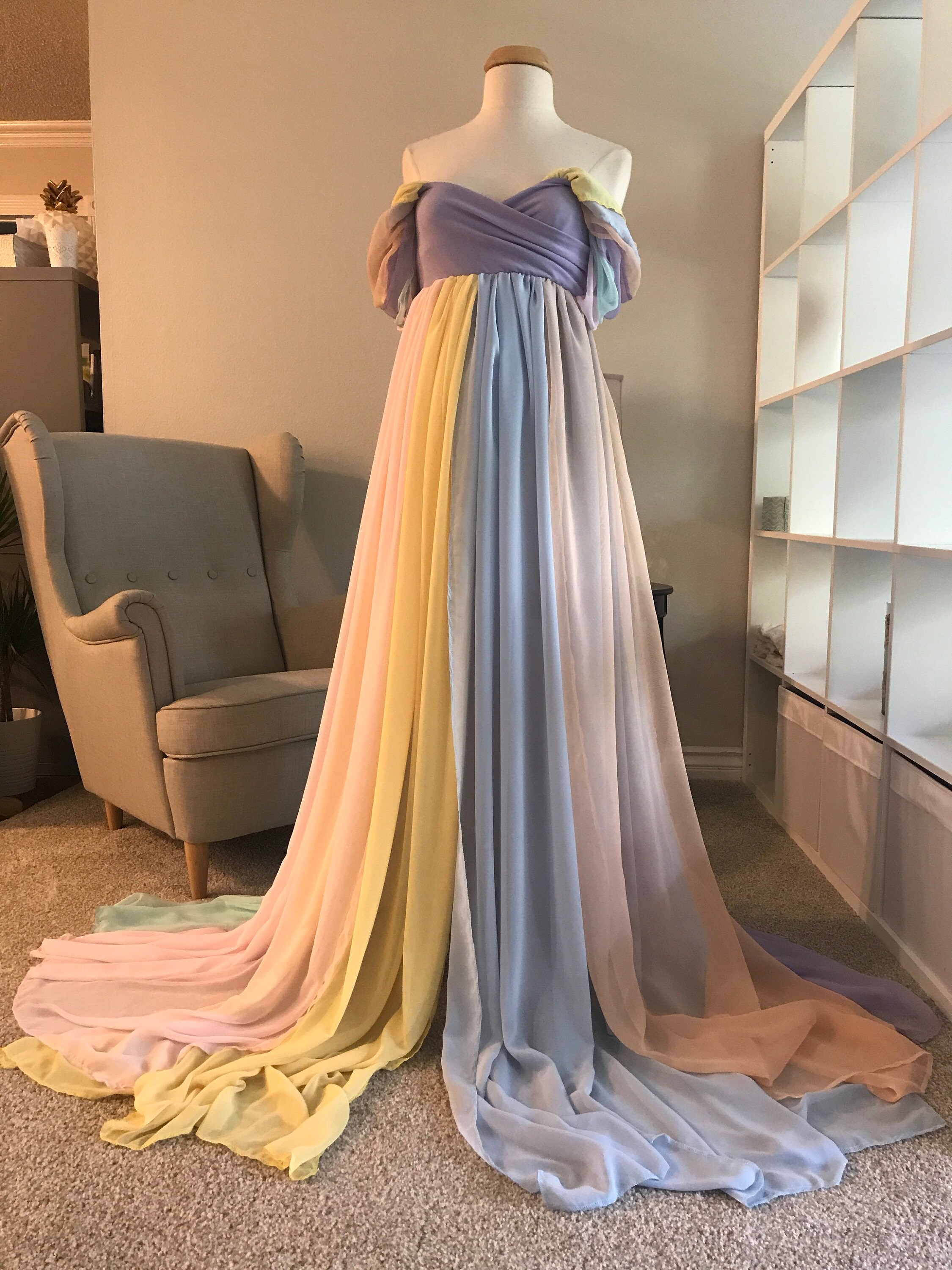 Rainbow Maternity Dress/baby shower dress/maternity Etsy