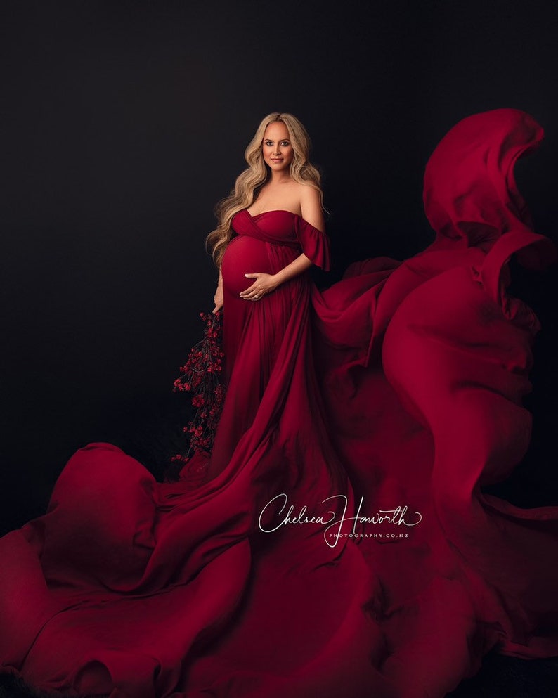 Burgundy/Maternity dress for photo shoot/Maternity Etsy