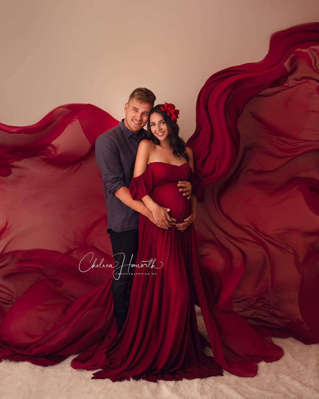 Burgundy/maternity Dress/photo Shoot Dress/maternity Etsy