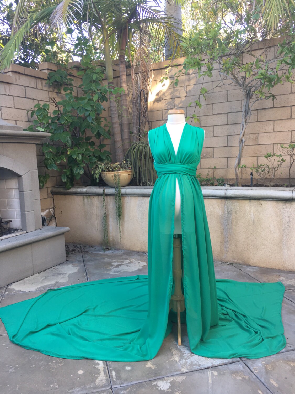 emerald green maternity gown