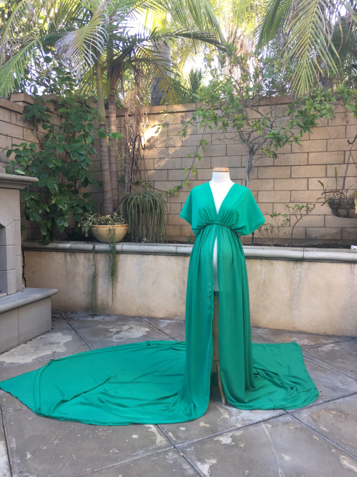 emerald green maternity gown