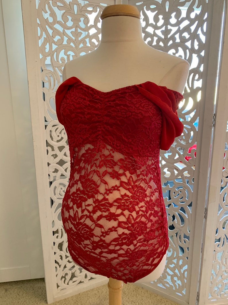Maternity bodysuitmaternity onesieMaternity Photo PropsBoudoir photo shootMaternity dressbaby shower gift bohemianred