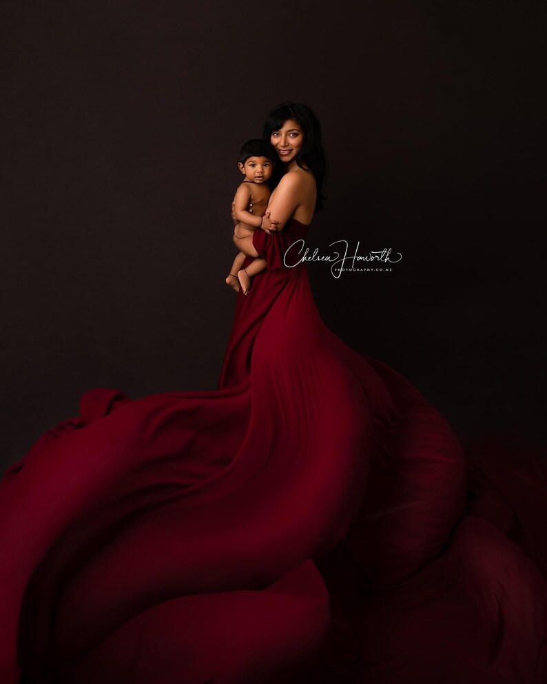 Burgundy/maternity Dress for Photo Shoot/maternity Etsy