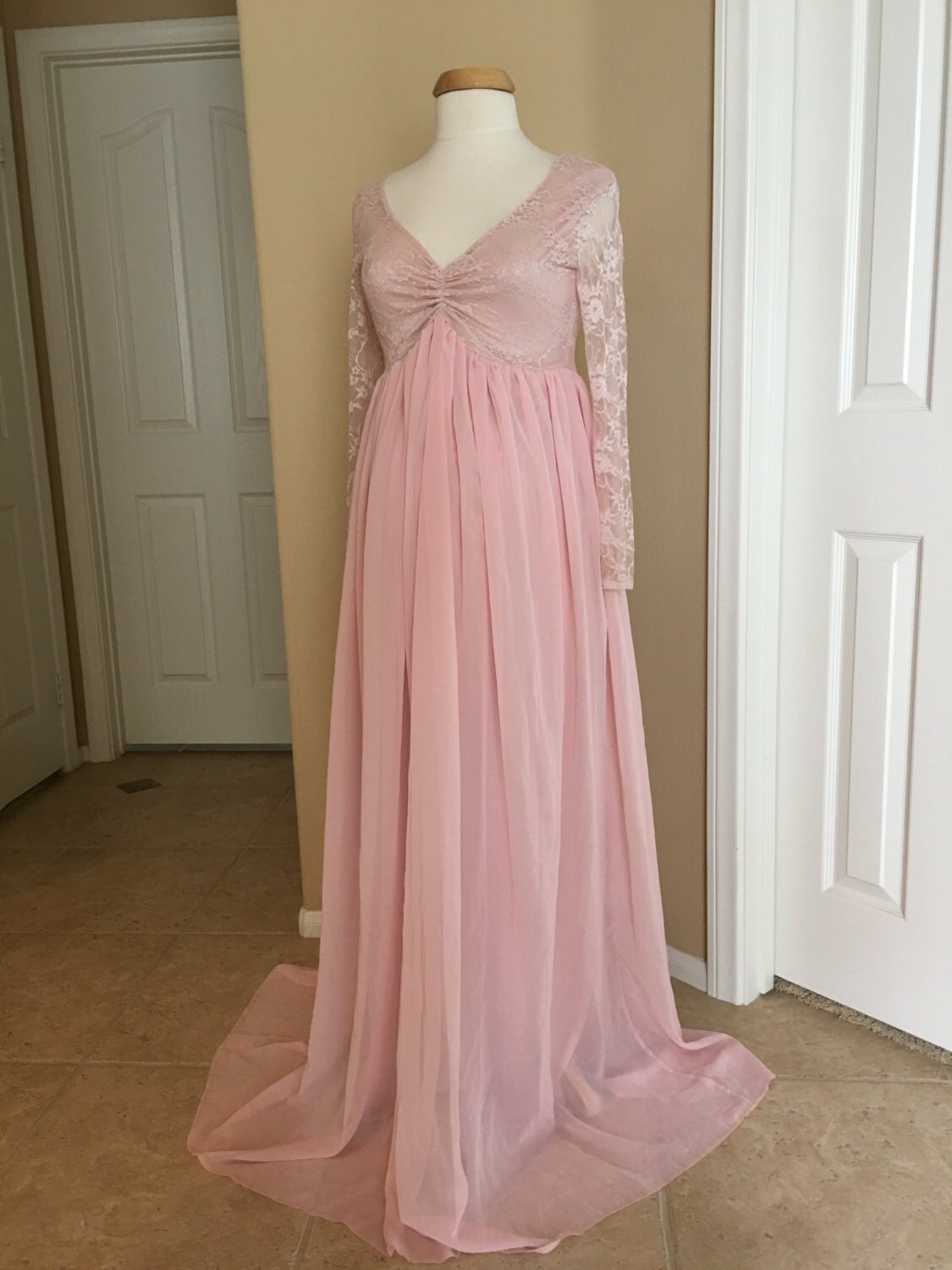 Blush pink Babyshower Lining Maternity Gown Maternity Dress Etsy