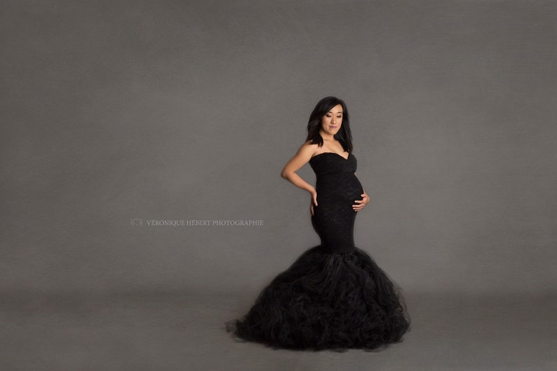 Black Strapless Maternity Dress
