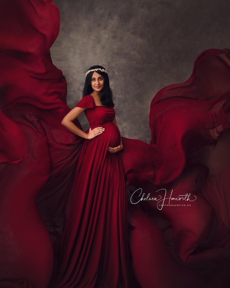 Burgundy/maternity Dress for Photo Shoot/maternity Etsy