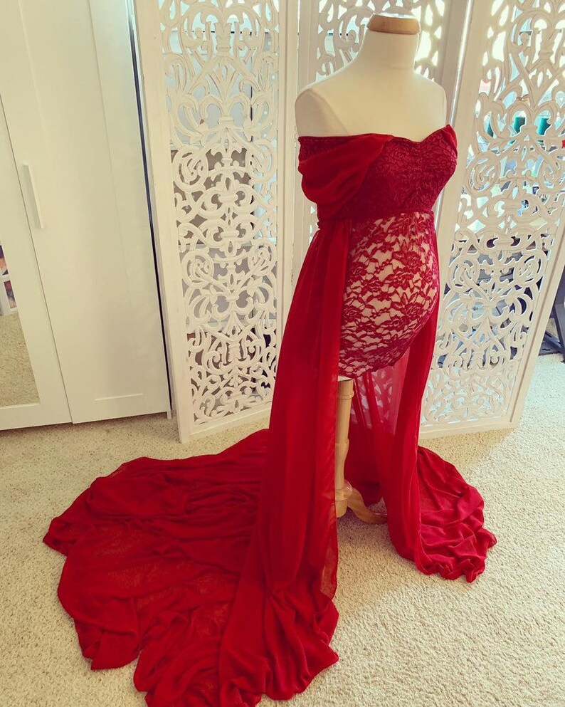 Maternity bodysuitmaternity onesieMaternity Photo PropsBoudoir photo shootMaternity dressbaby shower gift bohemianred