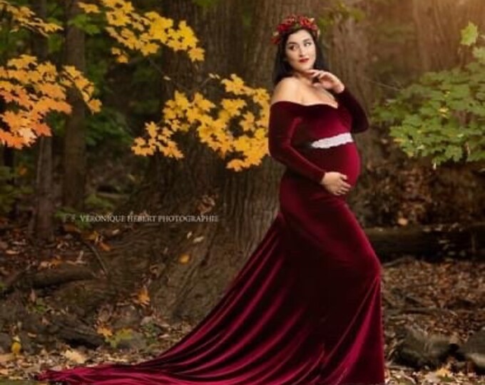 Velvet Boho Maternity Dress, READY TO SHIP Velvet Maternity Dress, Baby