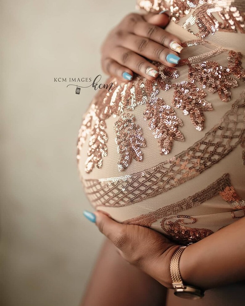 Luxury Sequins Maternity bodysuit Maternity Photo Props Etsy