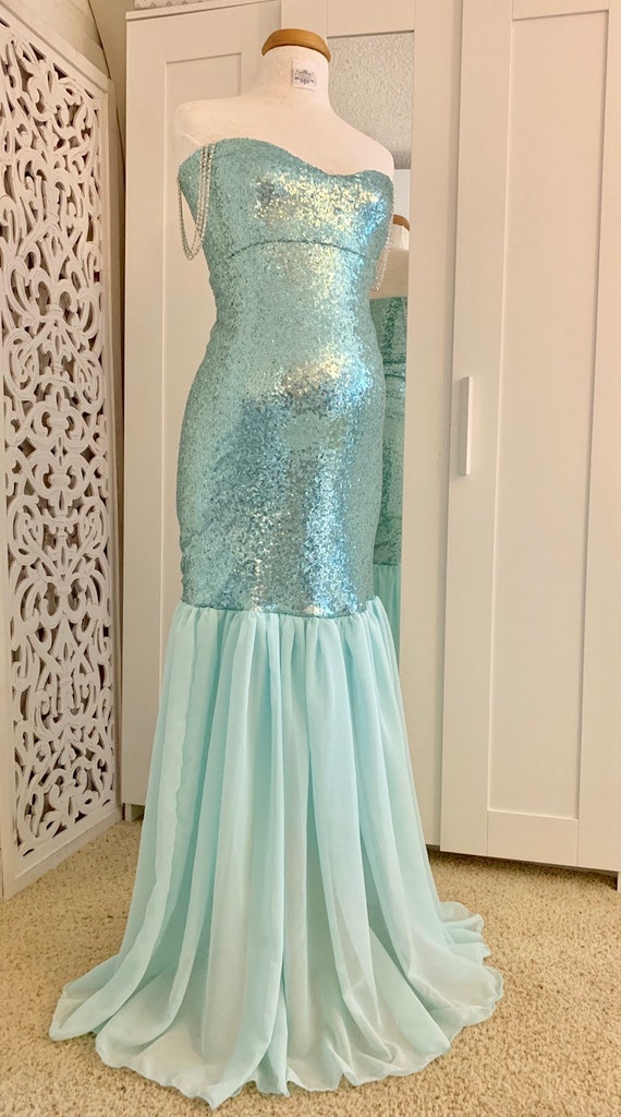 Light Blue Sequins Maternity Gown Maternity Dress Baby Shower Etsy
