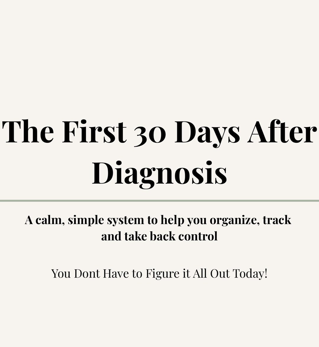 The First 30 Days After Diagnosis - Medical Binder - Chronic Illness ...