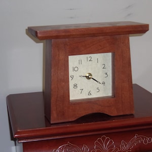 Classic Cherry Craftsman Mantel Clock- Mission Style Clock-Arts and Crafts Clock-Wedding Gift-House Warming Gift