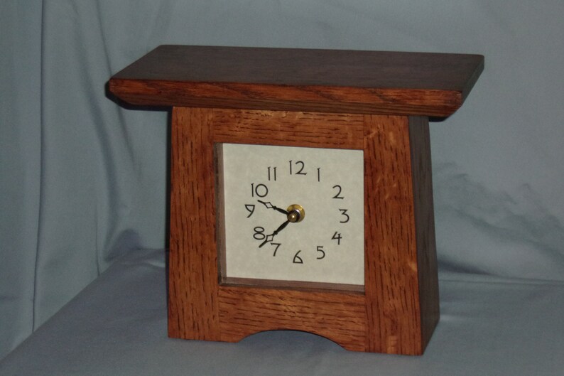 Classic Oak Craftsman Clockmantel Clockmission Style Etsy