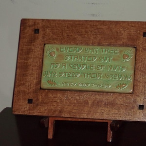 Framed Arts and Crafts Motto Tile-Mission Style Frame-Henry David Thoreau Motto