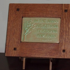 Framed Arts and Crafts Motto Tile-Mission Style Frame-Ralph Waldo Emerson