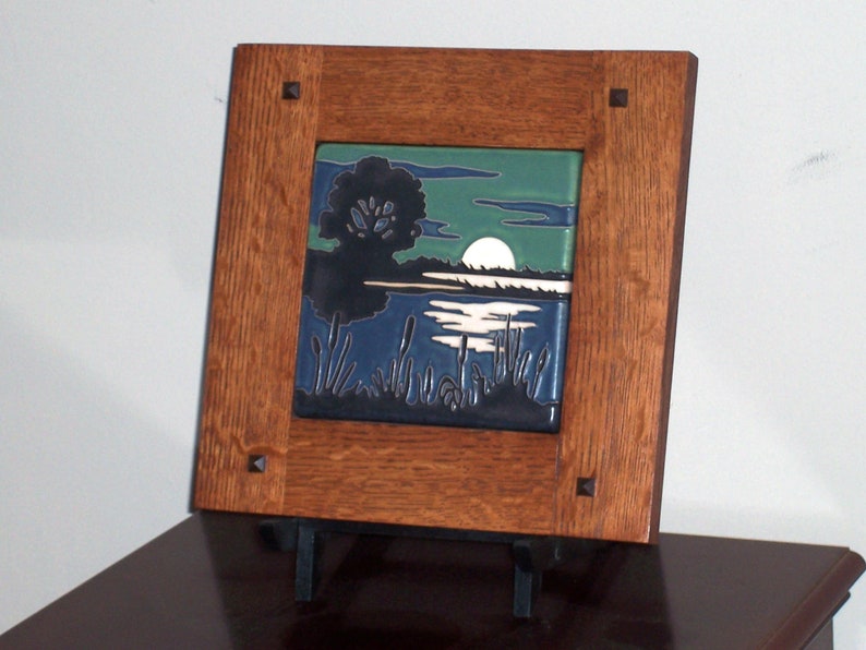 Framed Large 6 X Arts And Crafts Tile Mission Image 0