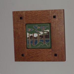 Framed Arts and Crafts Tile-Mission Style Frame-Lake Tahoe Pines-Home Sweet Home