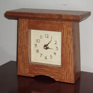 Classic Oak Craftsman Clock-Mantel Clock-Mission Style Clock-Arts and Crafts Clock-Wedding Gift
