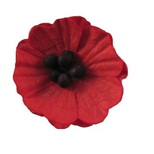 Small Red Poppy Flower Lapel Pin Brooch - Wedding / Formals / Everyday