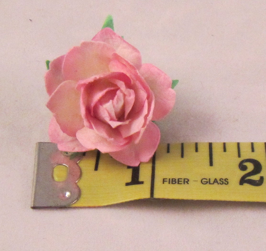Paper Rose Flower Lapel Pin - Light Pink - Small - Everyday / Weddings ...