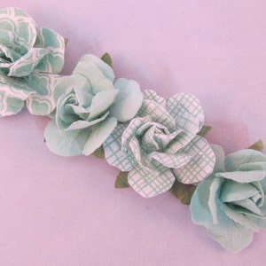 Set of (4) Paper Rose Flower Lapel Pin - Mint Green Collection - Everyday / Weddings / Proms