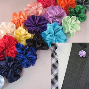 Men&#39;s Ruffle Flower Boutonniere Lapel Pin - Multiple Colors to Choose From!