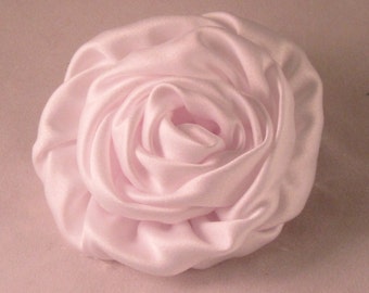 Large White Men's Fabric Flower Lapel Pin Boutonniere - Weddings / Prom / Daily