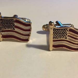 Men&#39;s Cuff Links - American USA Flag  Wedding / Prom / Everyday