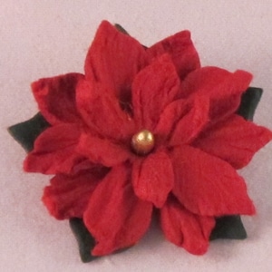 Small Men&#39;s Poinsettia Holiday Flower Lapel Pin - Everyday / Weddings / Formals