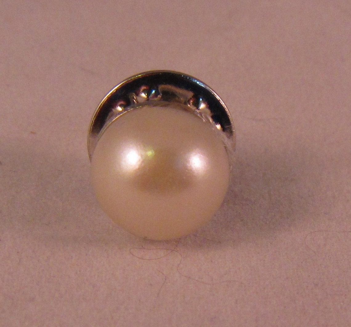 Accent Stud Small Round Pearl Lapel Pin Everyday / Wedding / Etsy