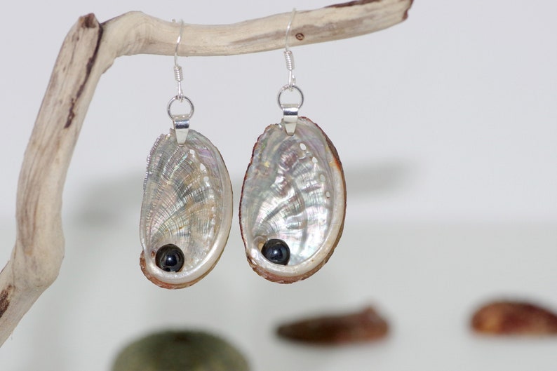 Pendientes Haliotis By Haliotis con conchas de abulón perlados image 0