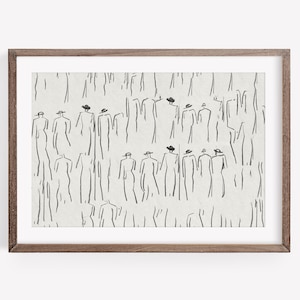 Figure art, vintage sketch, sketch art, vintage art, vintage drawing, sketch print, abstract line art, abstract prints, minimalist wall art image 8