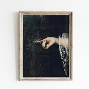 Victorian Woman&#39;s Hand Art Print: Moody Surreal Portrait (Digital Download)