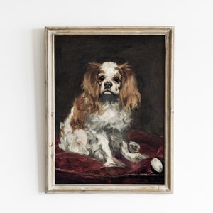 Vintage Cavalier King Charles Spaniel Print: Pet Portrait Art (Digital Download)