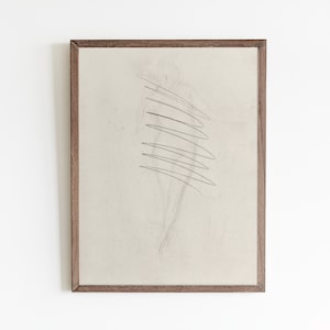 Vintage Female Figure Sketch Art: Minimalist Line Drawing (Digital Download)