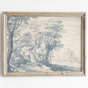 Blaue Weide 70 x 140, Landschaftsmalerei, Landschaftsmalerei, moderne Kunst realistisch