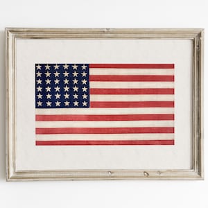 American flag print for rustic Americana wall decor, America wall art, vintage painting, Flag wall art, Americana decor, USA decor, July 4th