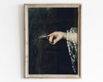 Victorian Woman's Hand Art Print: Moody Surreal Portrait (Digital Download)
