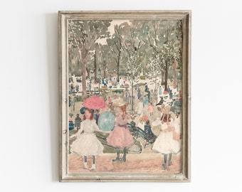 Vintage Carnival Art Print: Pastel Girls Room Decor (Digital Download)