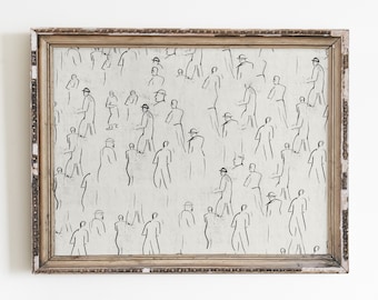 Figure art, minimalist wall art, vintage sketch, sketch art, vintage art, vintage drawing, sketch print, abstract line art, abstract prints
