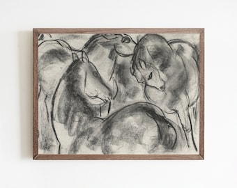 Horse Sketch Printable Art Equestrian Wall Decor Digital Download