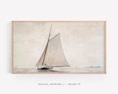 Samsung Frame TV Art, antique painting, beach decor, vintage tv art, sea painting, antique painting, landscape art, vintage watercolor