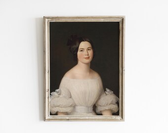 Vintage Woman Portrait Art Print: Old Master Antique Romantic Wall Art (Digital Download)