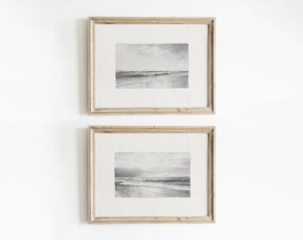 Vintage Seascape Art Print Set: 1890s Beach Sketches (Digital Download)