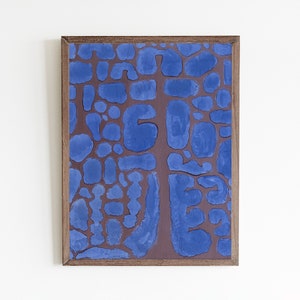 Blue Abstract Art Print: Vintage Eclectic Wall Decor (Digital Download)