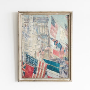 Vintage American Flag Print: 4th of July Americana Decor (Digital Download)