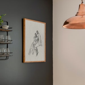 Man Woman Art, Couple Print, Figure Art, Vintage Sketch, Sketch Art ...