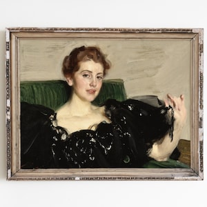 Anders Zorn Woman Portrait Painting: Antique Fine Art Print (Digital Download)