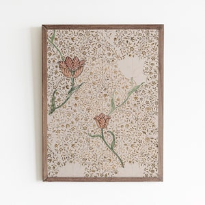 Rustic Floral Print, Vintage Floral Artwork, Antique Flower Wall Art ...